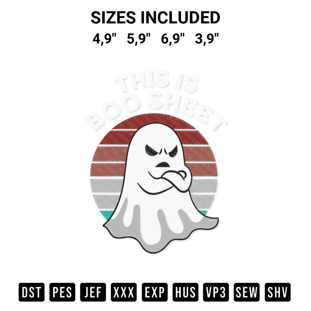 Looking for the perfect pattern? Download the This Is Boo Sheet Retro Angry Ghost Vintage Halloween Gift Logo Embroidery Design embroidery design today at Designspacks.com. Crisp, clean stitching guaranteed. Available sizes: 4,9", 5,9", 6,9", 3,9".