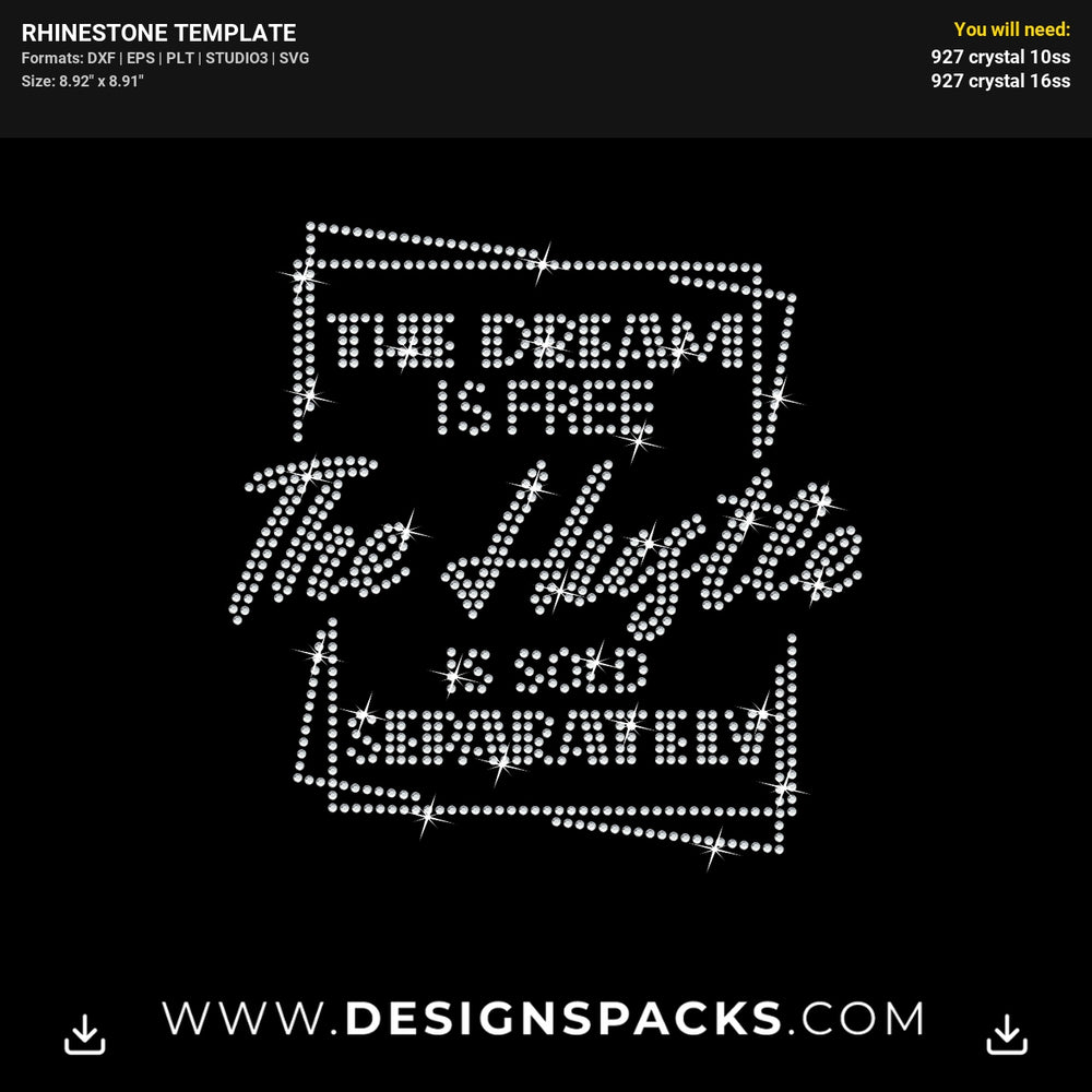 Hustle Updated Rhinestone Digital Template