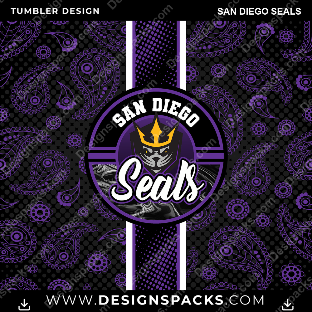 Lacrosse Handkerchief San Diego Seals Tumbler Digital Wrap Design