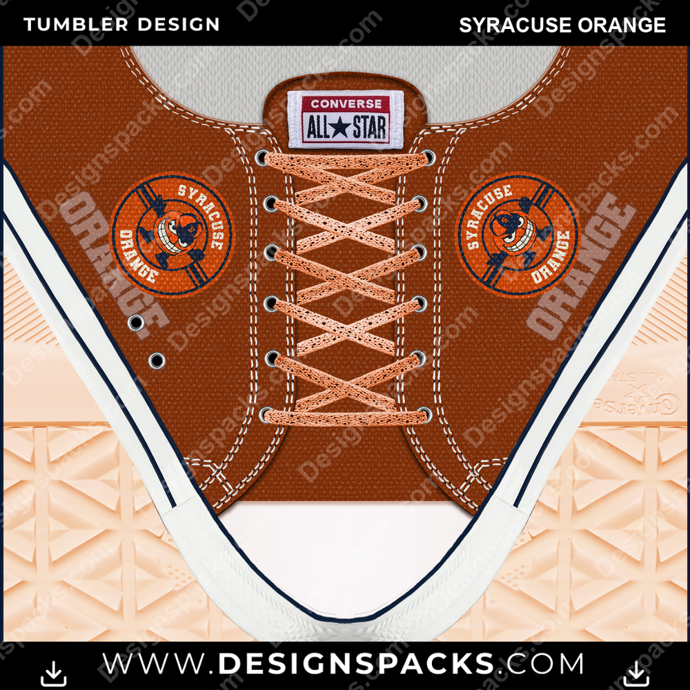 College Sport Converse Syracuse Orange Tumbler Digital Wrap Design