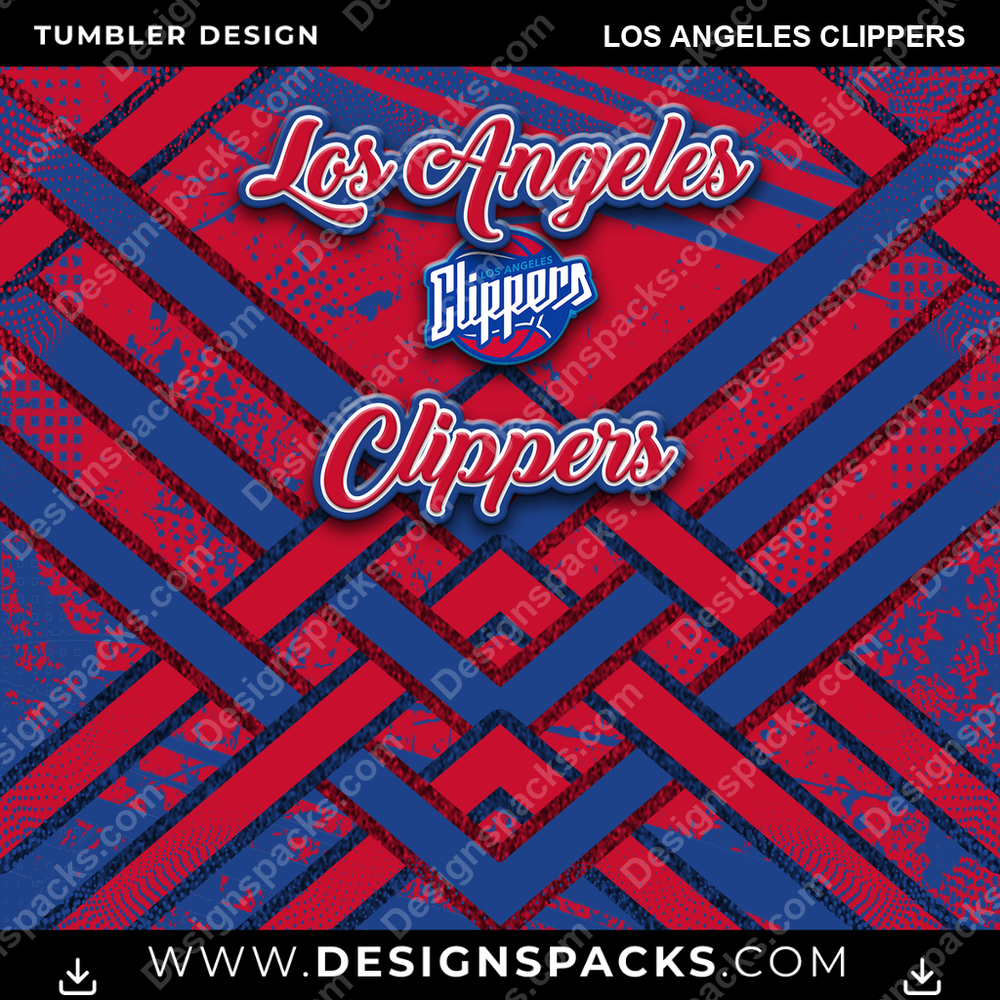 Basketball Glitter Stripe Los Angeles Clippers NBA Basketball Tumbler Digital Wrap Design Download