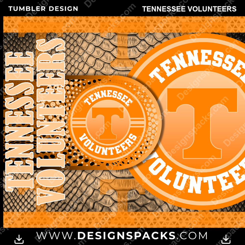 College Sport Hyper Tennessee Volunteers Tumbler Digital Wrap Design
