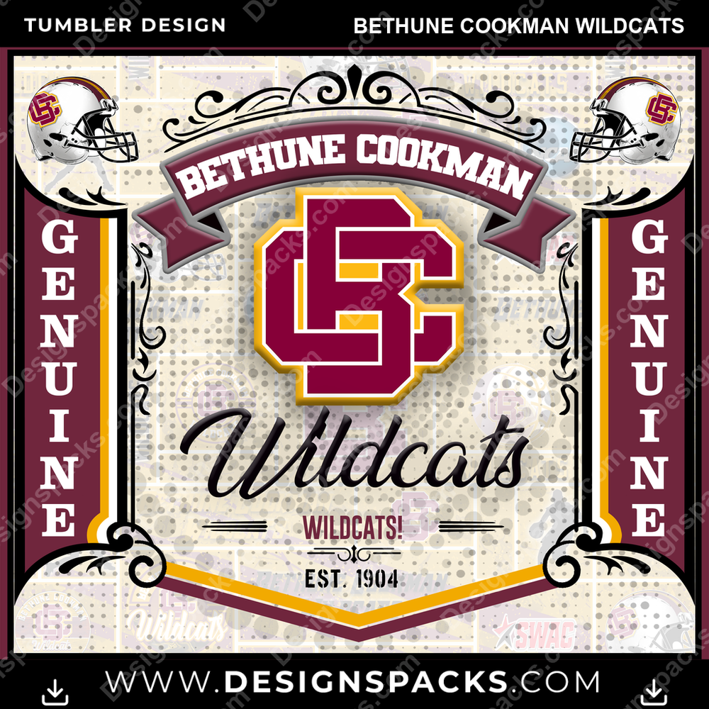 College Sport Bud Bethune Cookman Wildcats NCAA College Sport Tumbler Digital Wrap Design Download