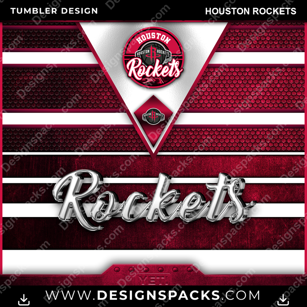 Basketball YETI Houston Rockets Tumbler Digital Wrap Design