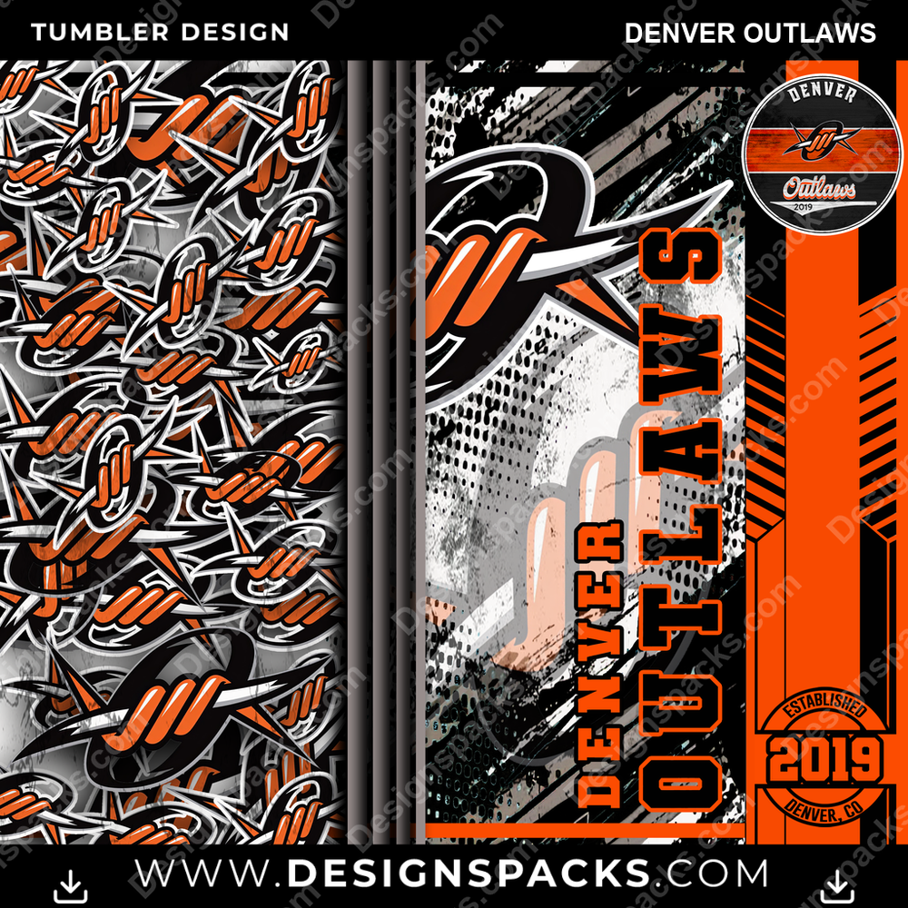 Lacrosse Sports Denver Outlaws PLL Lacrosse Tumbler Digital Wrap Design Download
