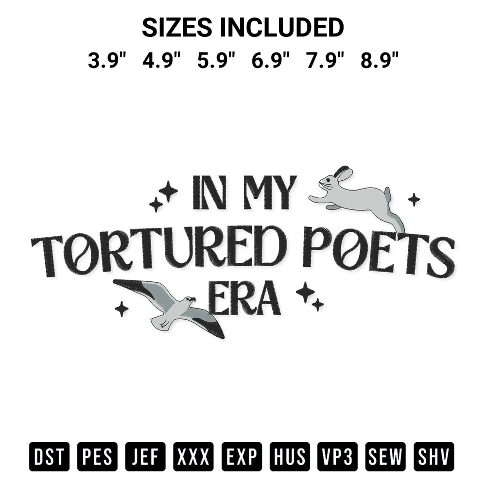 Stitch like a pro with the Retro In My Tortured Poets Era Embroidery Design embroidery pattern from Designspacks.com. High-quality digital machine embroidery file. Available sizes: 3.9", 4.9", 5.9", 6.9", 7.9", 8.9".