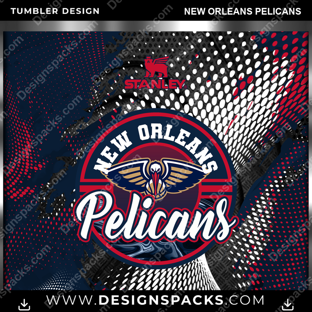 Basketball Stanley New Orleans Pelicans NBA Basketball Tumbler Digital Wrap Design Download