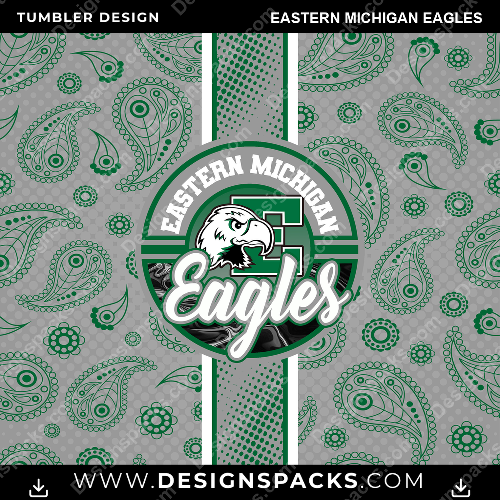 College Sport Handkerchief Eastern Michigan Eagles NCAA College Sport Tumbler Digital Wrap Design Download