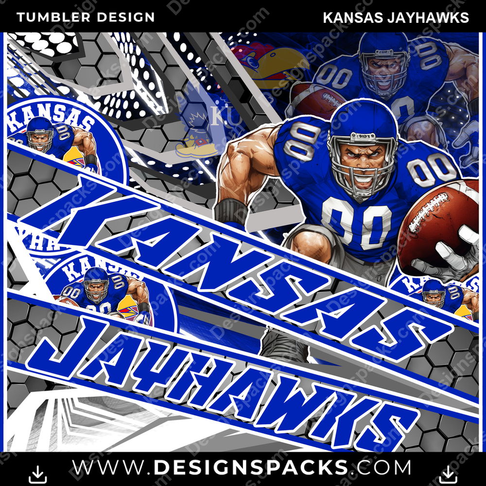 College Sport Fathead Kansas Jayhawks NCAA College Sport Tumbler Digital Wrap Design Download