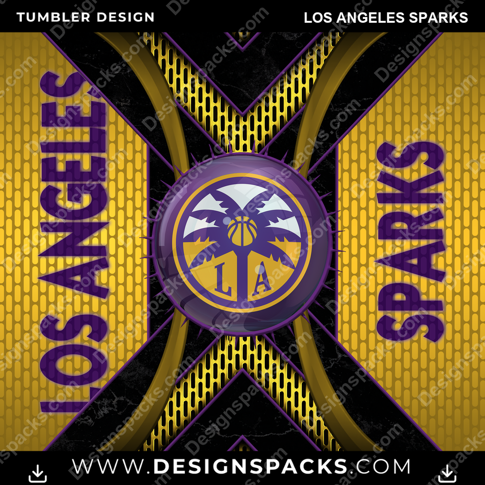 Basketball Metal Grating Los Angeles Sparks NBA Basketball Tumbler Digital Wrap Design Download