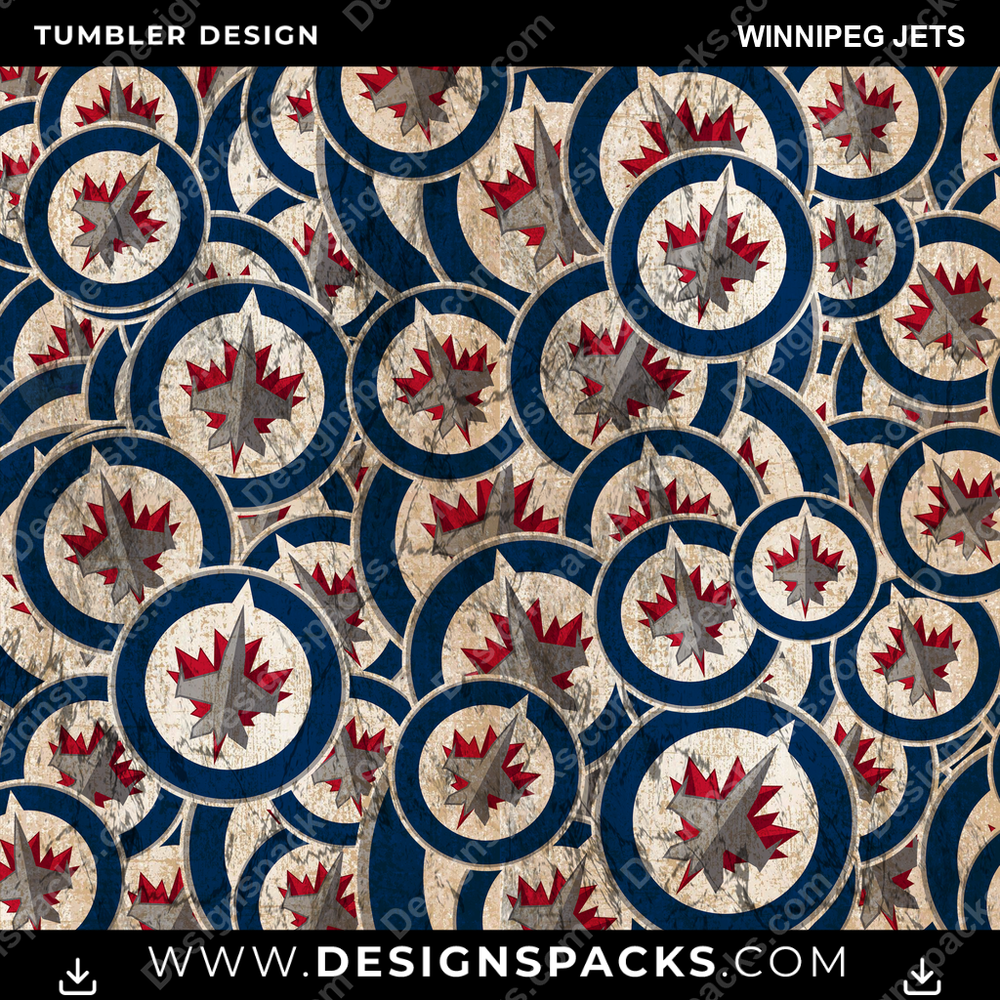 Hockey Logo BG Winnipeg Jets NHL Hockey Tumbler Digital Wrap Design Download