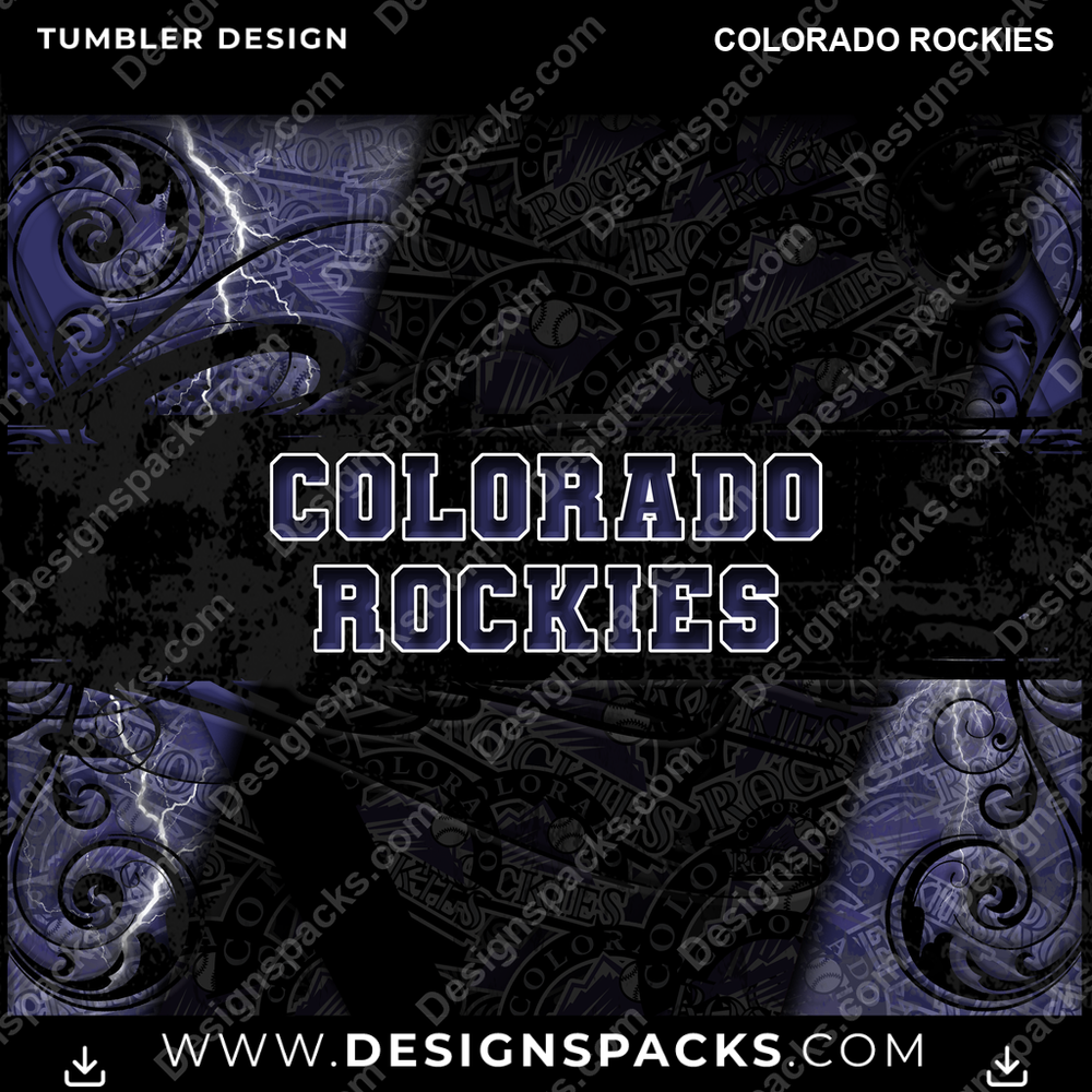 Baseball Elegant Colorado Rockies Tumbler Digital Wrap Design