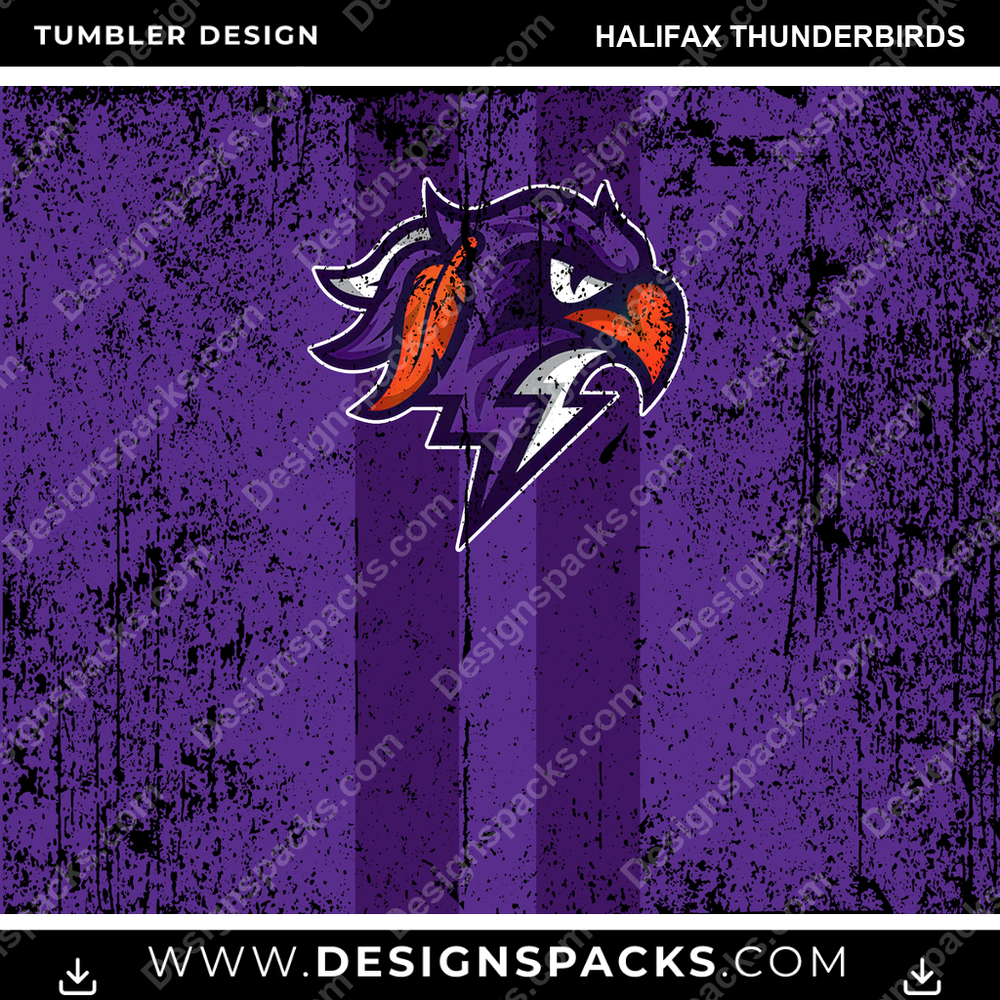 Lacrosse Grunge Style Halifax Thunderbirds Tumbler Digital Wrap Design