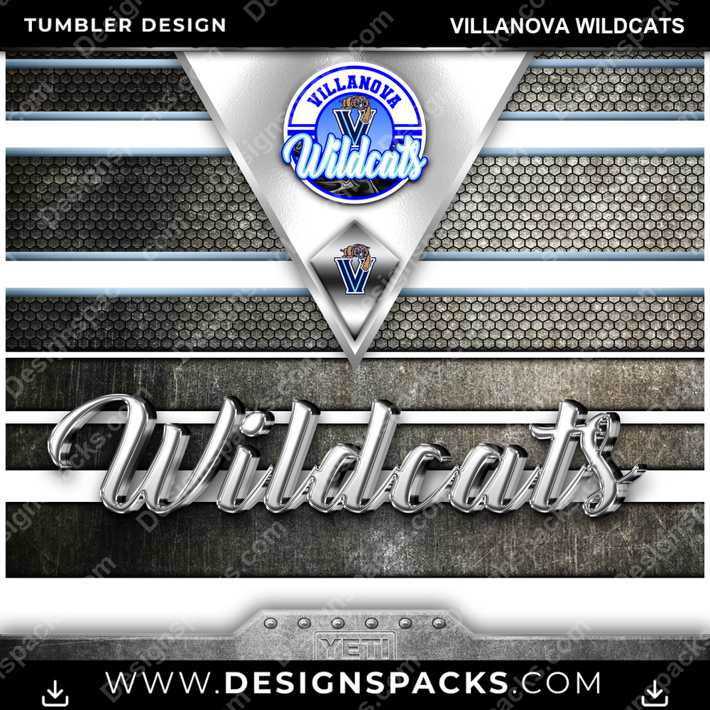 College Sport YETI Villanova Wildcats NCAA College Sport Tumbler Digital Wrap Design Download