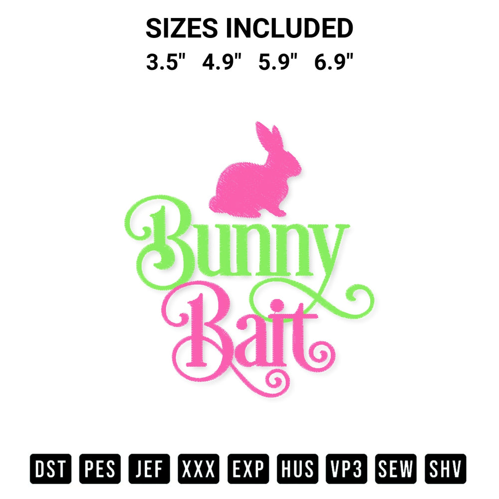 Shop the Bunny Bait Funny Rabbit Easter Day Embroidery Design machine embroidery pattern at Designspacks.com. Beautifully digitized for flawless stitching on any fabric. Available sizes: 3.5", 4.9", 5.9", 6.9".