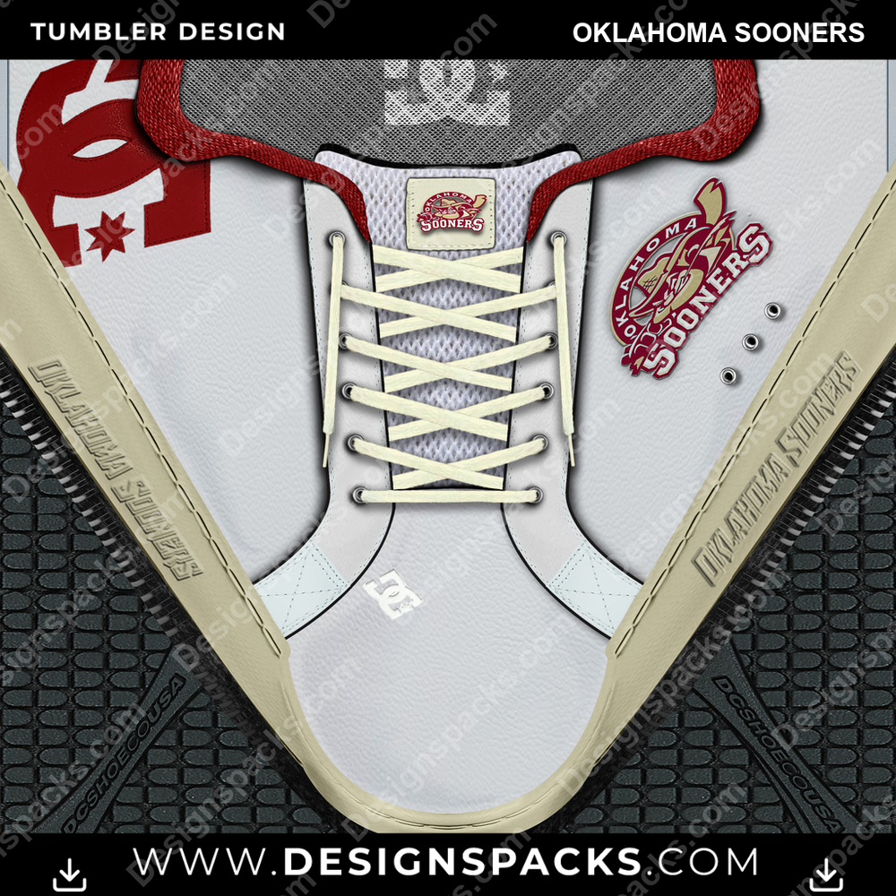 College Sport DC Sneaker Oklahoma Sooners NCAA College Sport Tumbler Digital Wrap Design Download