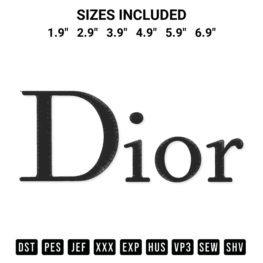 Get the Dior Embroidery Design embroidery design for your custom crafts! Premium digitized files available for instant download at Designspacks.com. Available sizes: 1.9", 2.9", 3.9", 4.9", 5.9", 6.9".