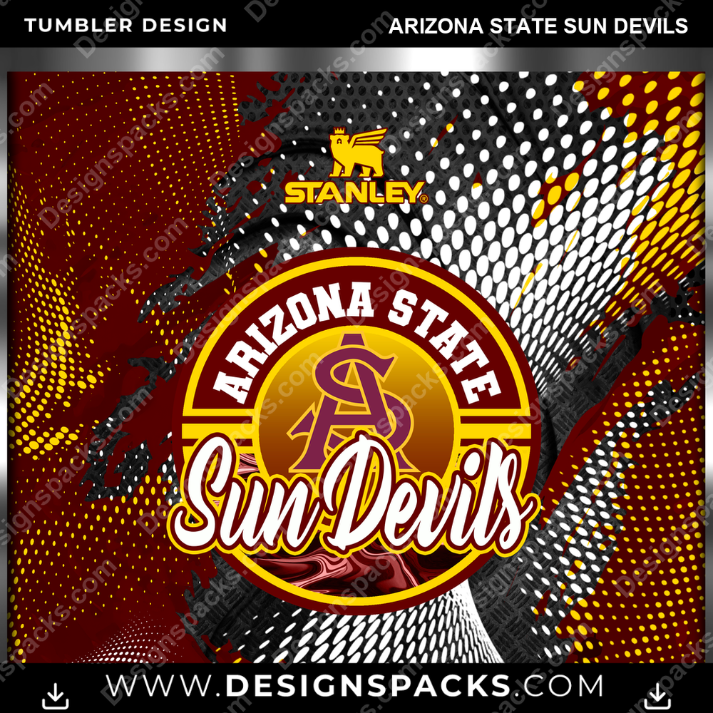 College Sport Stanley Arizona State Sun Devils Tumbler Digital Wrap Design