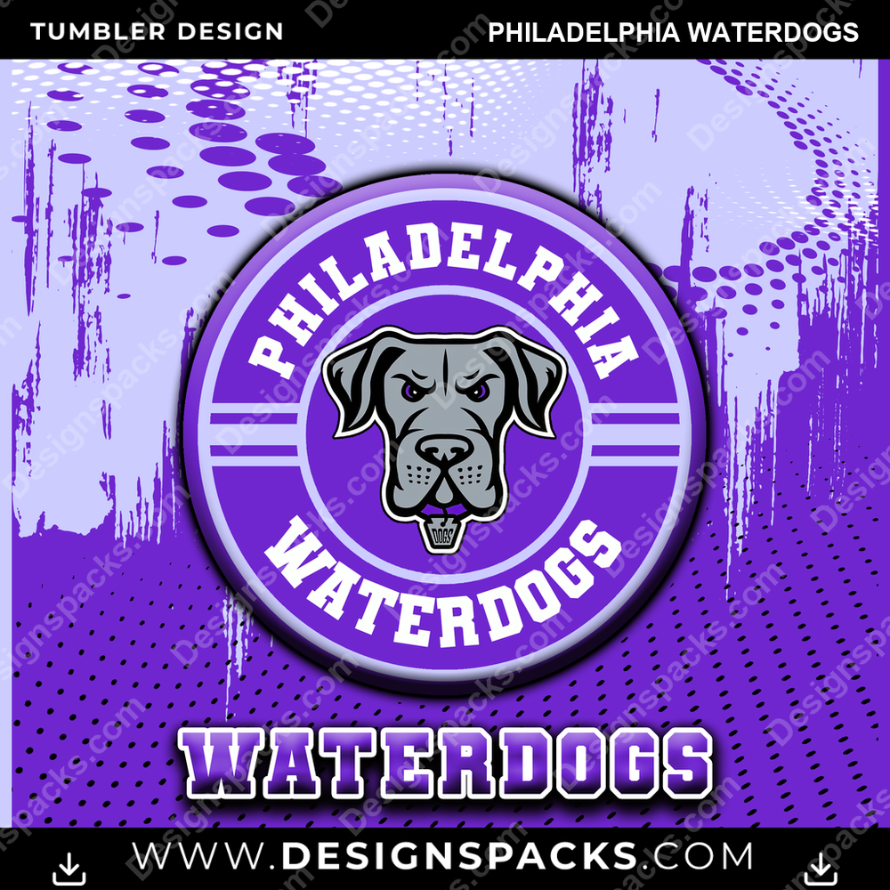 Lacrosse Dot Logo Philadelphia Waterdogs Tumbler Digital Wrap Design