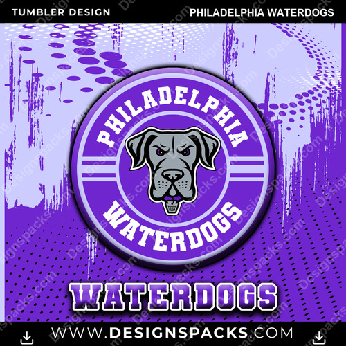 Lacrosse Dot Logo Philadelphia Waterdogs Tumbler Digital Wrap Design