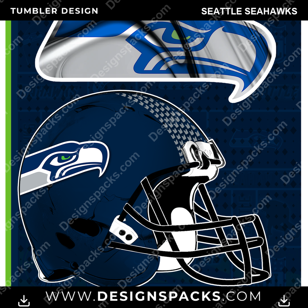 Fußballposter Seattle Seahawks Tumbler Digital Wrap Design
