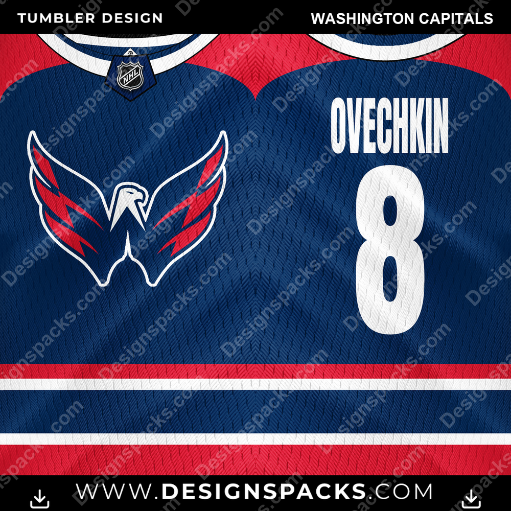 Hockey Jersey Washington Capitals Tumbler Digital Wrap Design