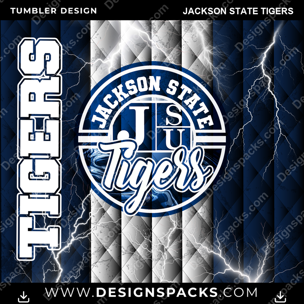 College Sport Diamond Jackson State Tigers Tumbler Digital Wrap Design