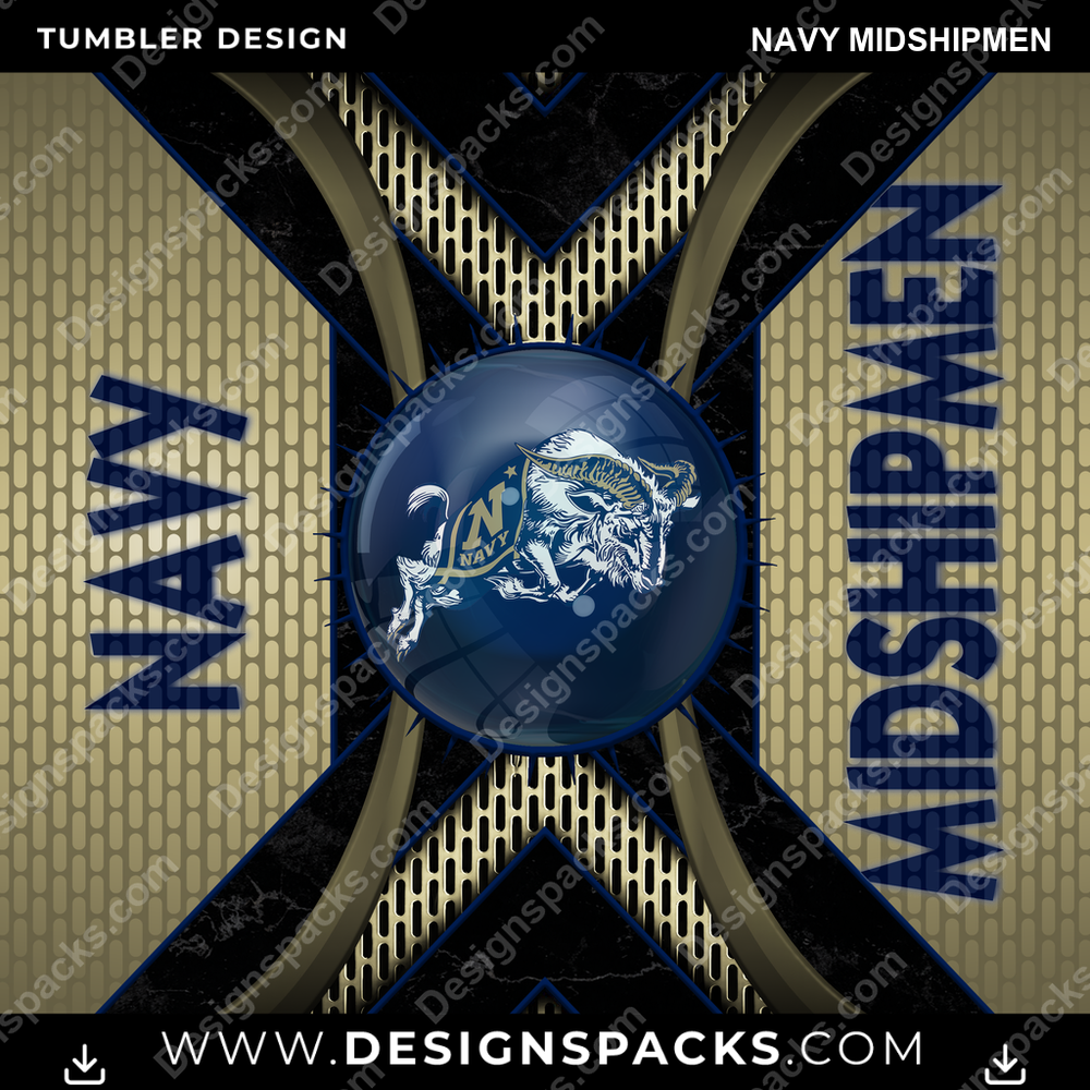College Sport Metal Grating Navy Midshipmen NCAA College Sport Tumbler Digital Wrap Design Download