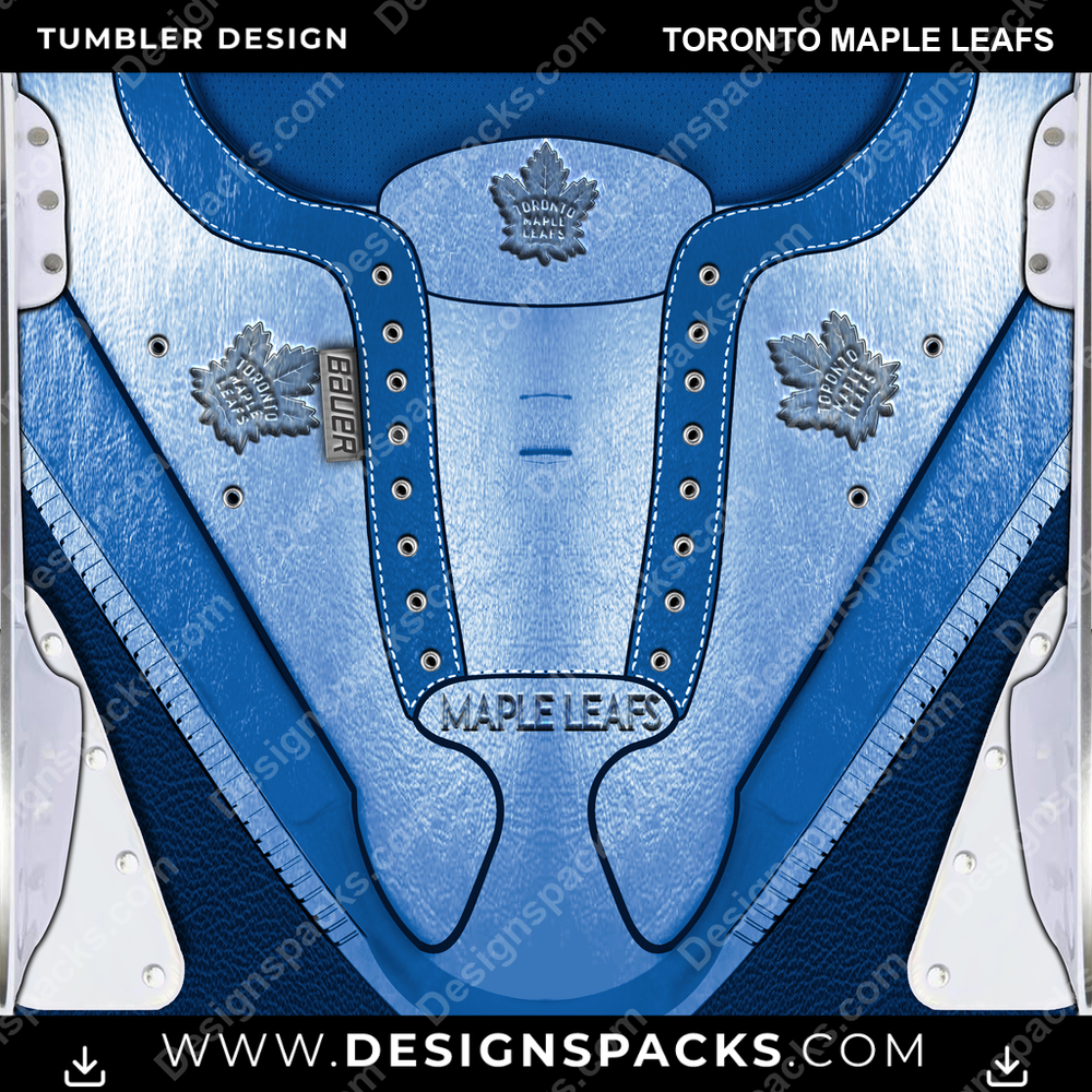 Ice Hockey Ice Skate (METALLIC) Toronto Maple Leafs NHL Hockey Tumbler Digital Wrap Design Download