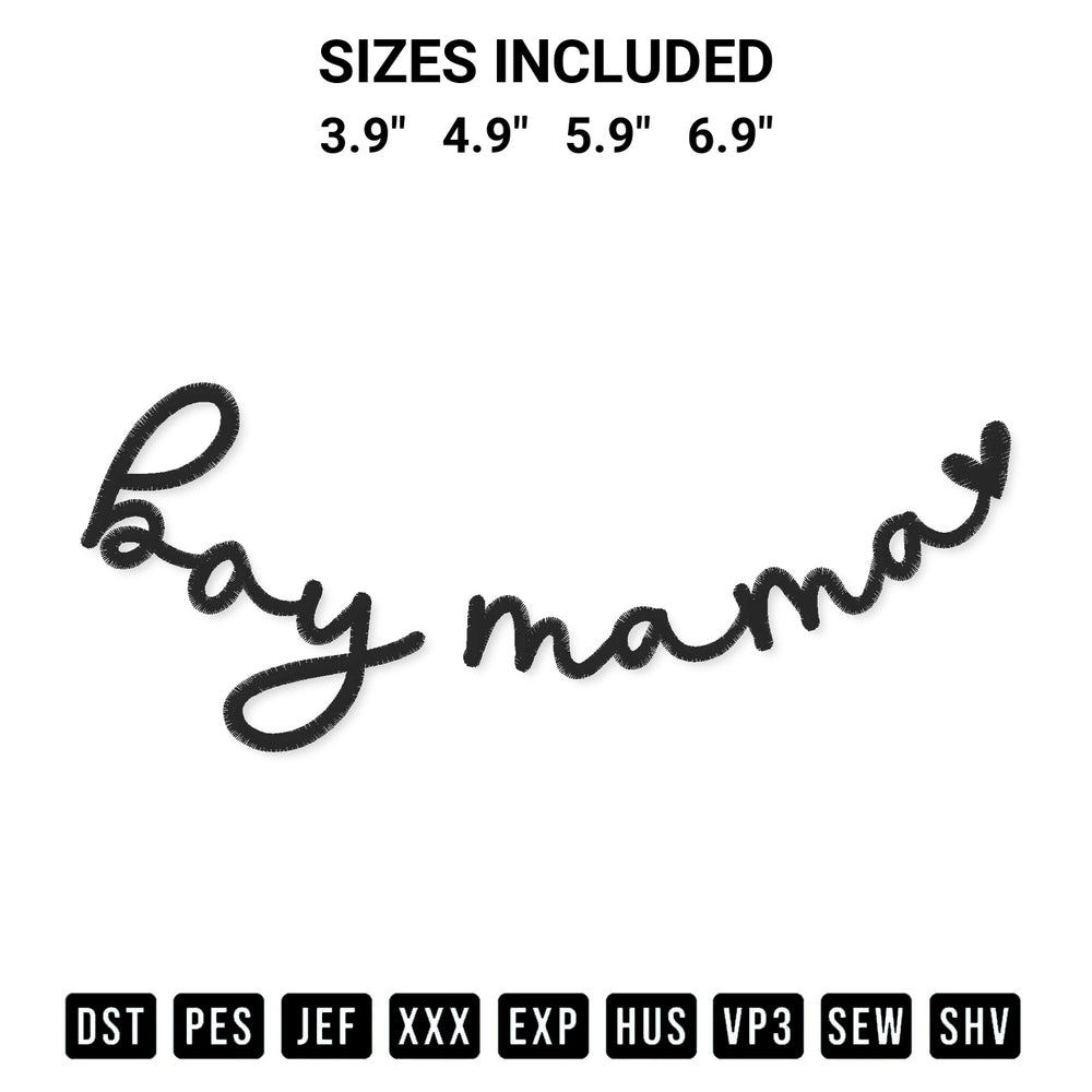 Get the Boy Mama Embroidery Design embroidery design for your custom crafts! Premium digitized files available for instant download at Designspacks.com. Available sizes: 3.9", 4.9", 5.9", 6.9".