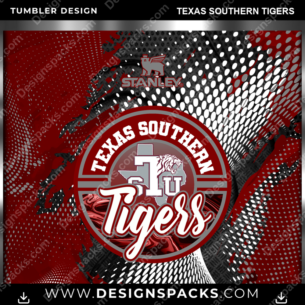 College Sport Stanley Texas Southern Tigers NCAA College Sport Tumbler Digital Wrap Design Download