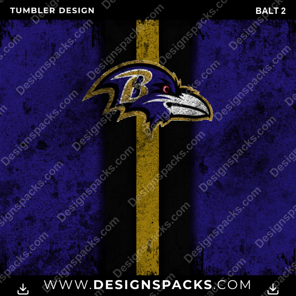 Football Grunge Style Balt 2 Tumbler Digital Wrap Design