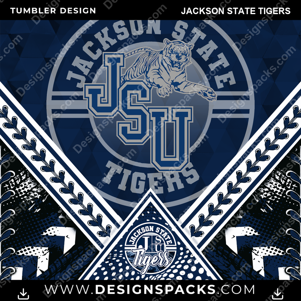 College Sport Diamond Jackson State Tigers Tumbler Digital Wrap Design
