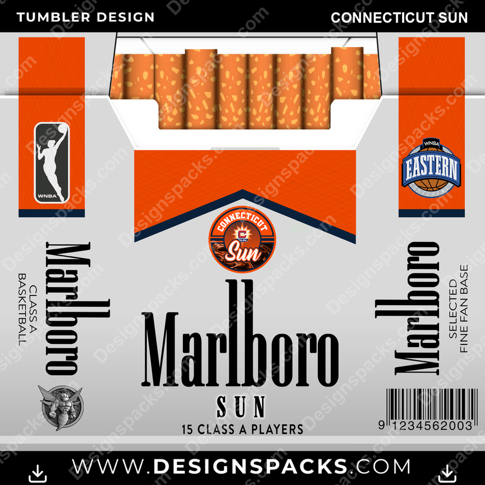 Basketball Marlboro Connecticut Sun Tumbler Digital Wrap Design