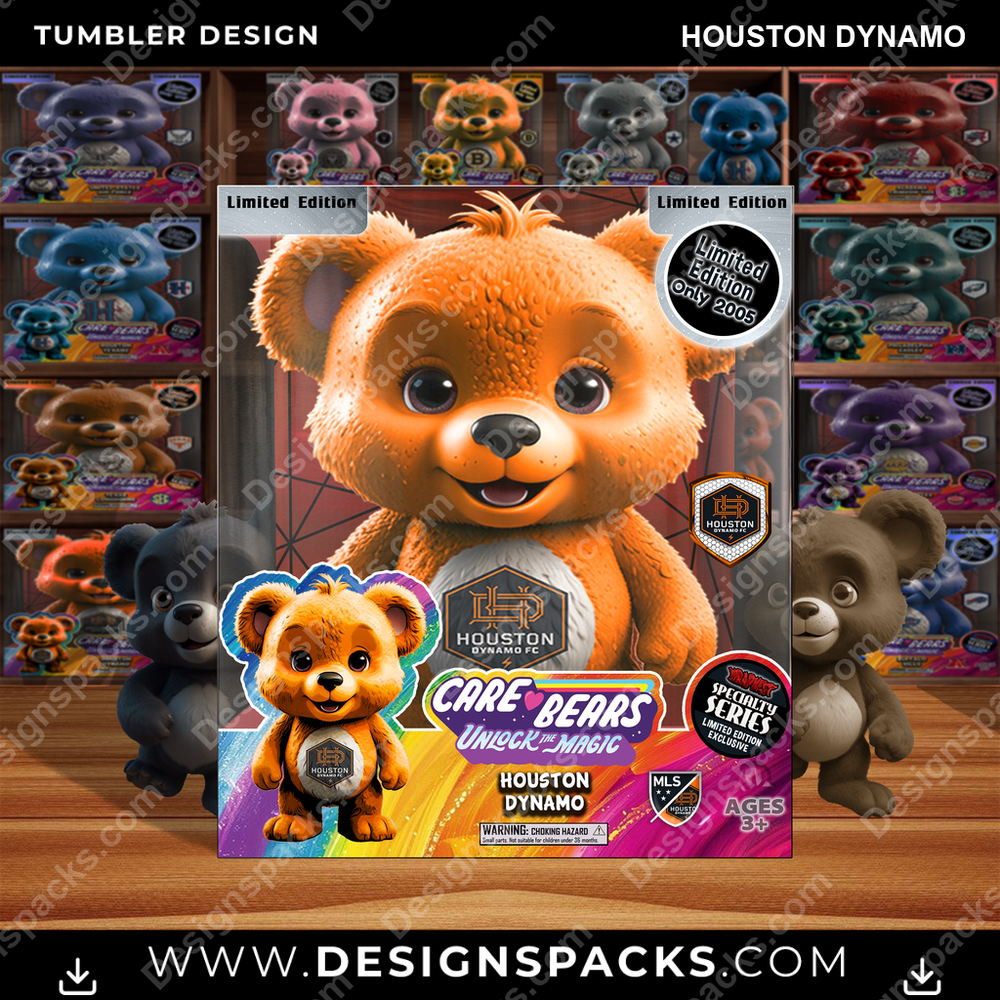 Soccer Care Bear Box Houston Dynamo Tumbler Digital Wrap Design