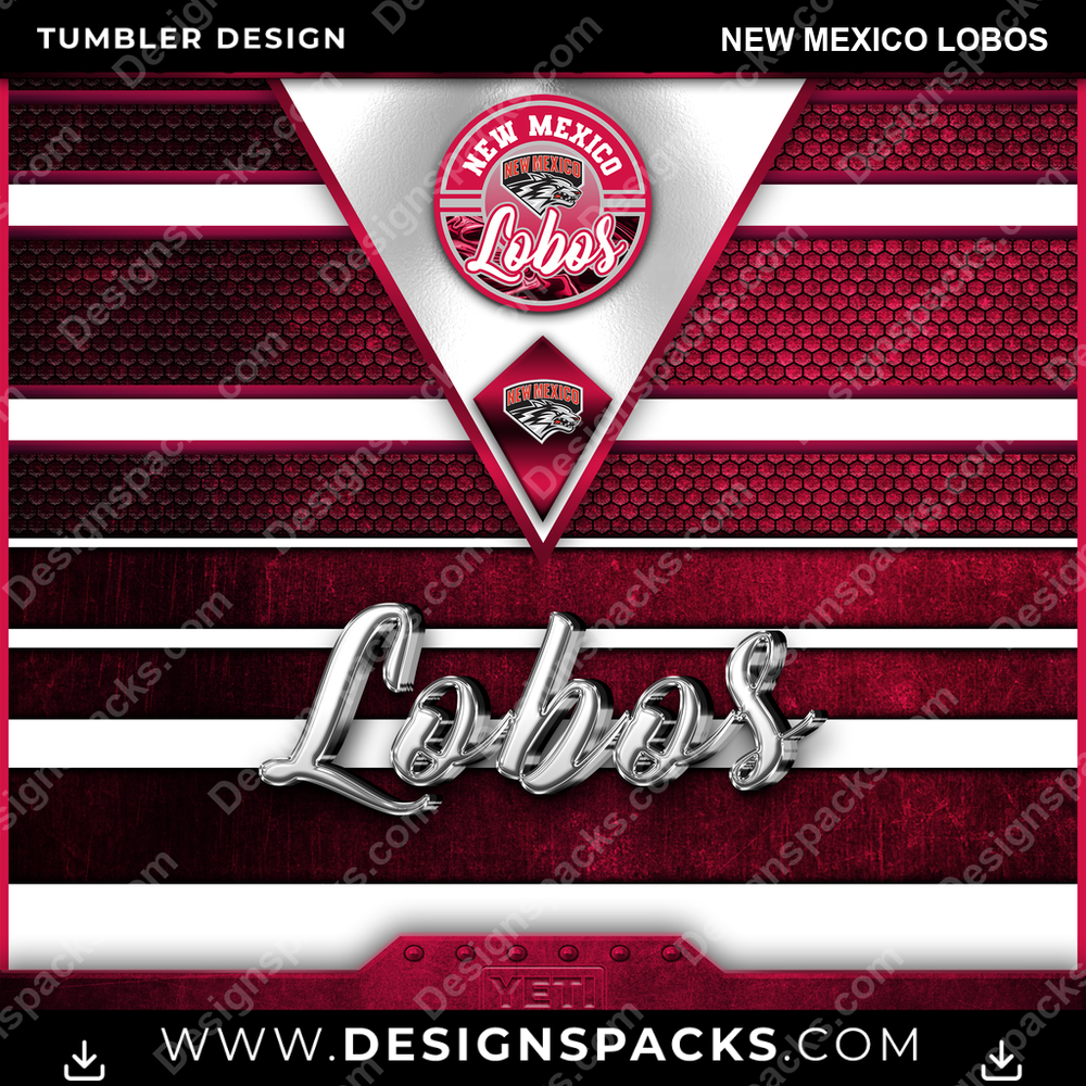 College Sport YETI New Mexico Lobos NCAA College Sport Tumbler Digital Wrap Design Download