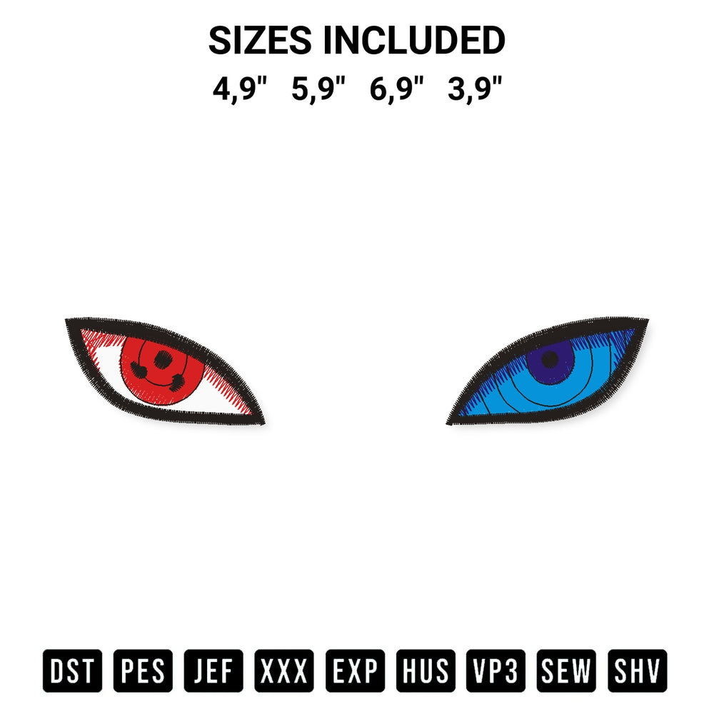 Discover the perfect addition to your crafting collection: Most Powerful Eyes In Anime Logo Embroidery Design embroidery file. Instantly available at Designspacks.com. Available sizes: 4,9", 5,9", 6,9", 3,9".