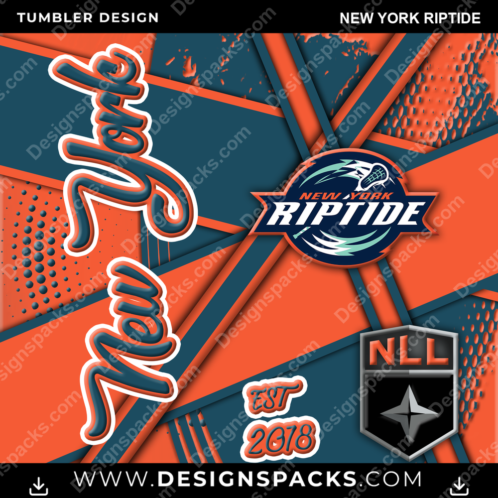 Lacrosse Team Sport New York Riptide Tumbler Digital Wrap Design
