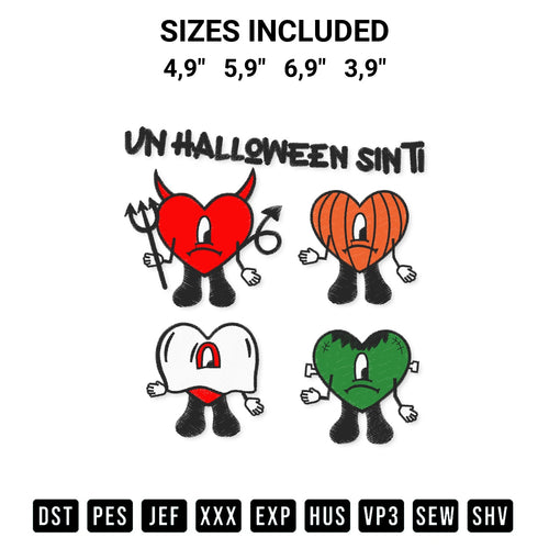Get the Bad Bunny Un Halloween Sin Ti Trending Spooky Benito Un Verano Sin Ti Logo Embroidery Design embroidery design for your custom crafts! Premium digitized files available for instant download at Designspacks.com. Available sizes: 4,9