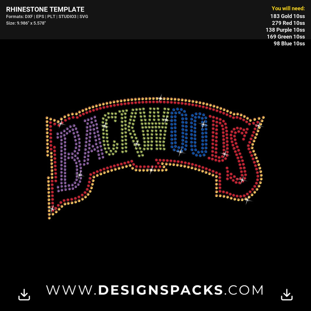 Backwoods Cigar Brand Logo Design Rhinestone Digital Template