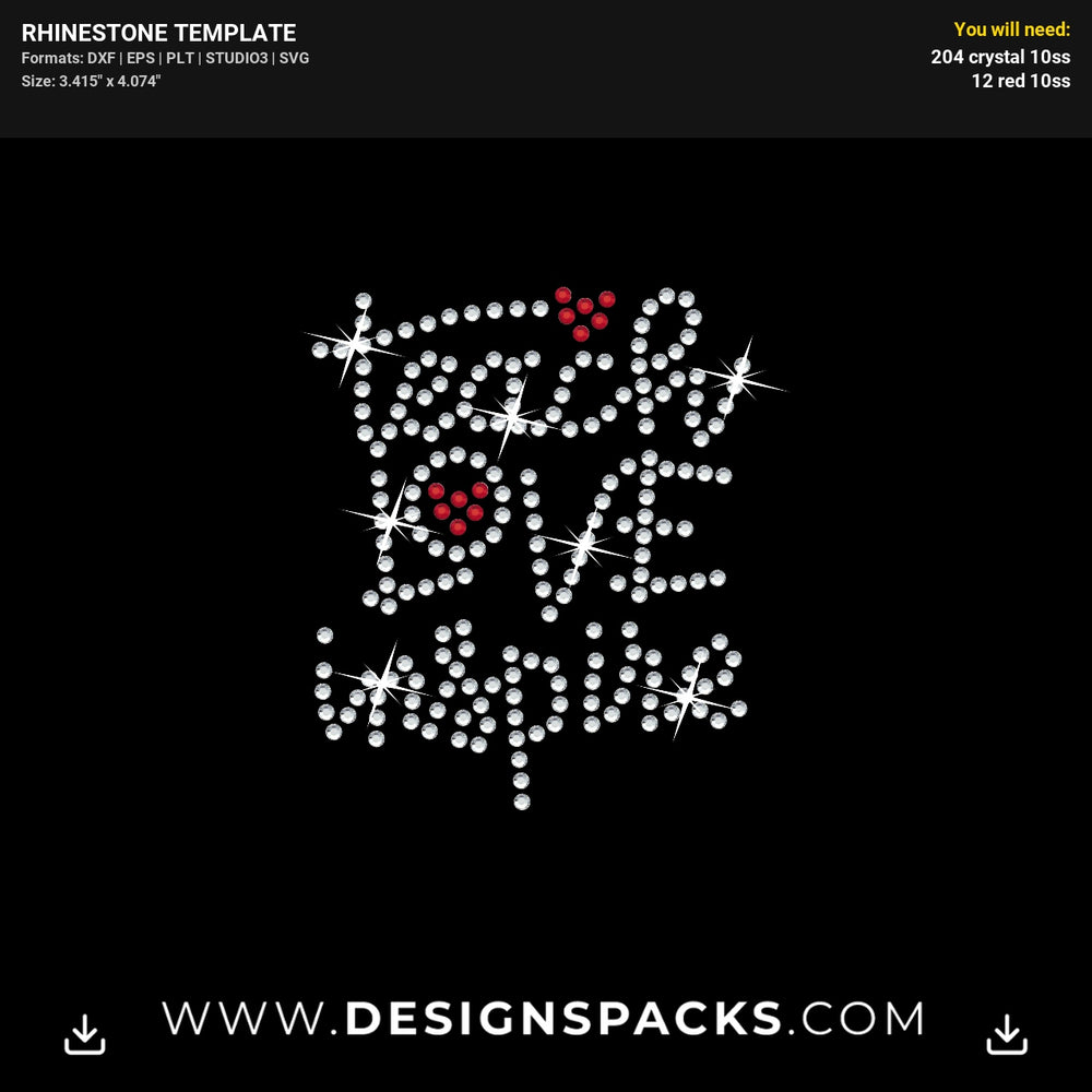 Face Mask Teach Love Inspire Updated Rhinestone Digital Template
