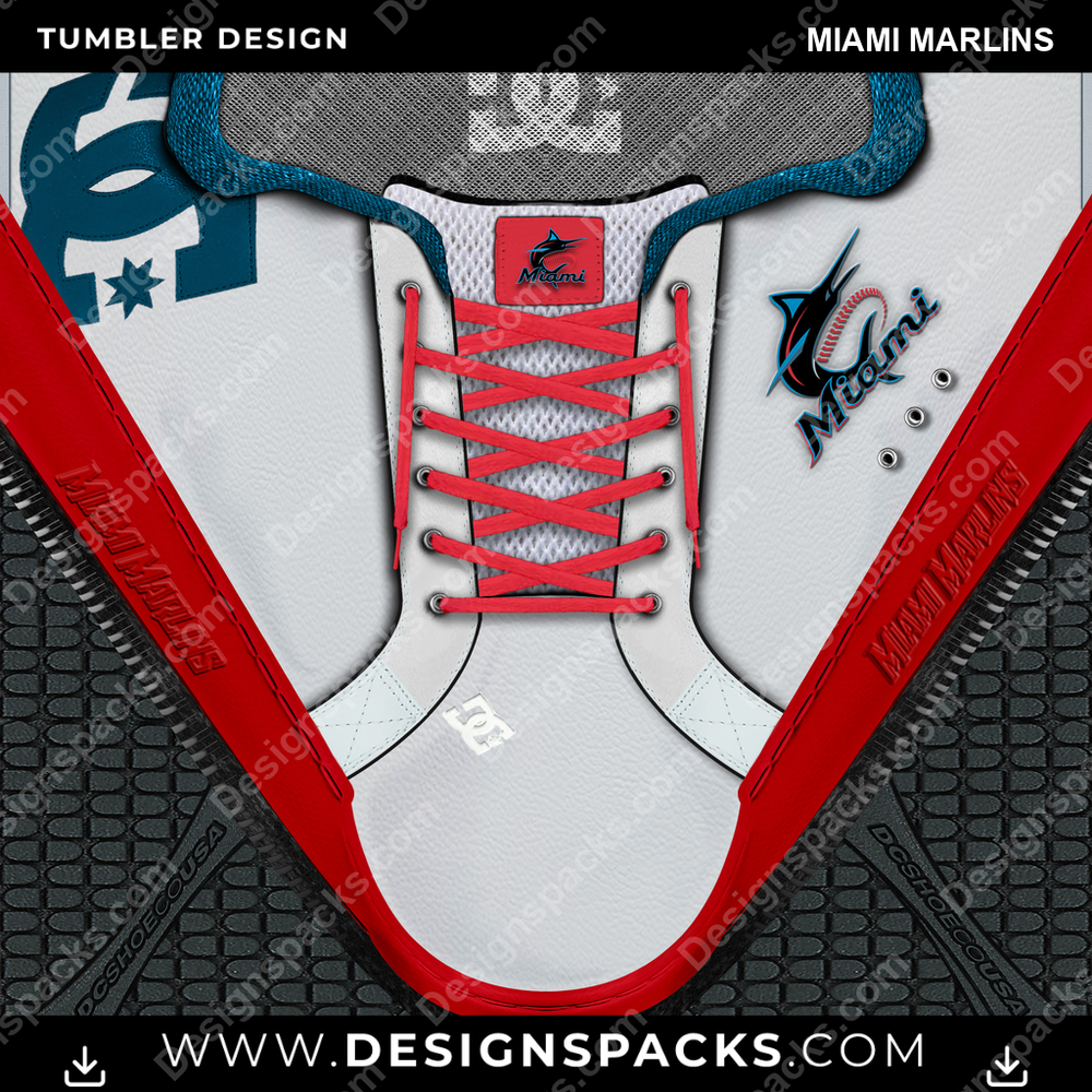 Baseball DC Sneaker Miami Marlins Tumbler digitales Wrap-Design