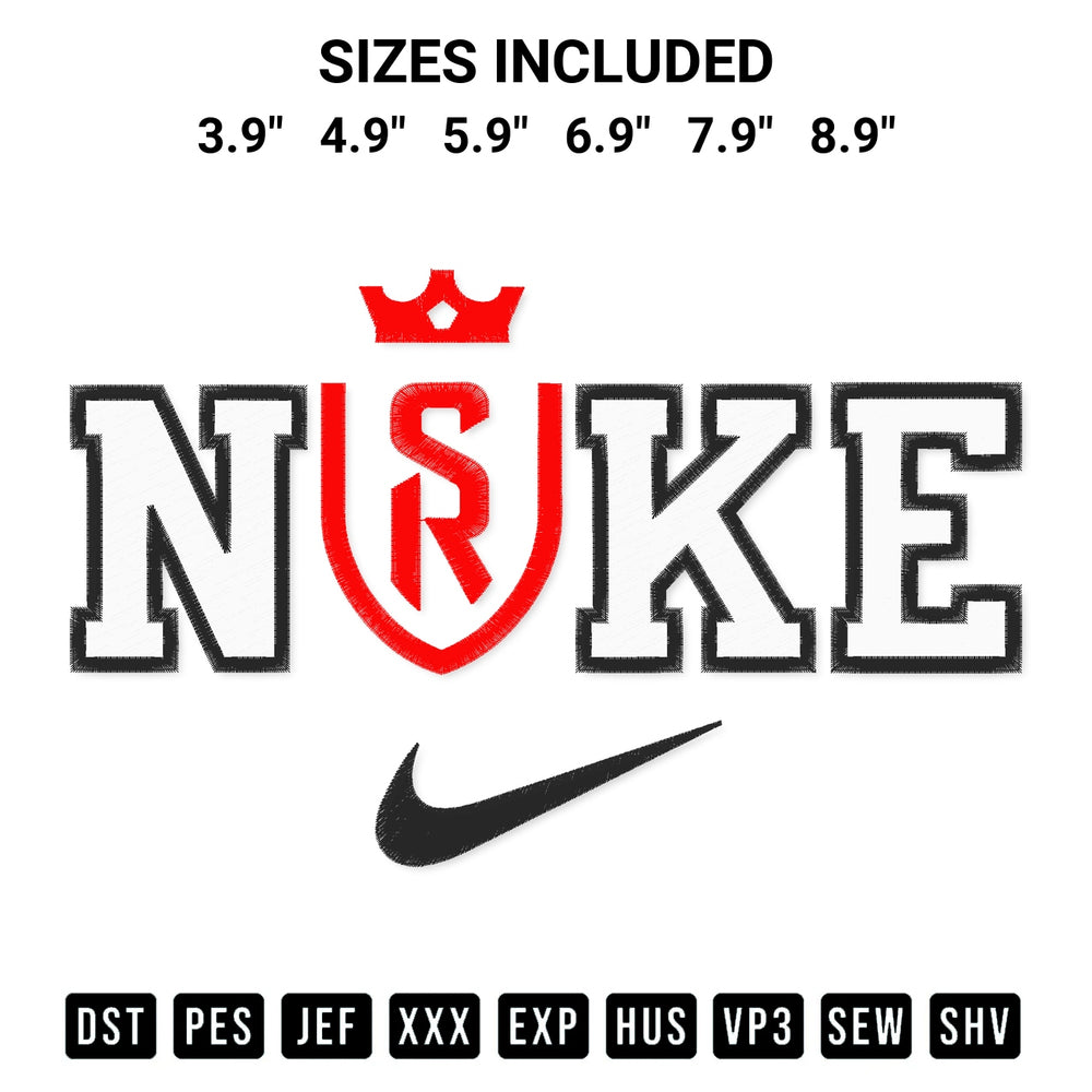 Download the Stade De Reims X Nike Embroidery Design machine embroidery design exclusively at Designspacks.com. Premium digitized pattern for apparel and DIY crafts. Available sizes: 3.9", 4.9", 5.9", 6.9", 7.9", 8.9".