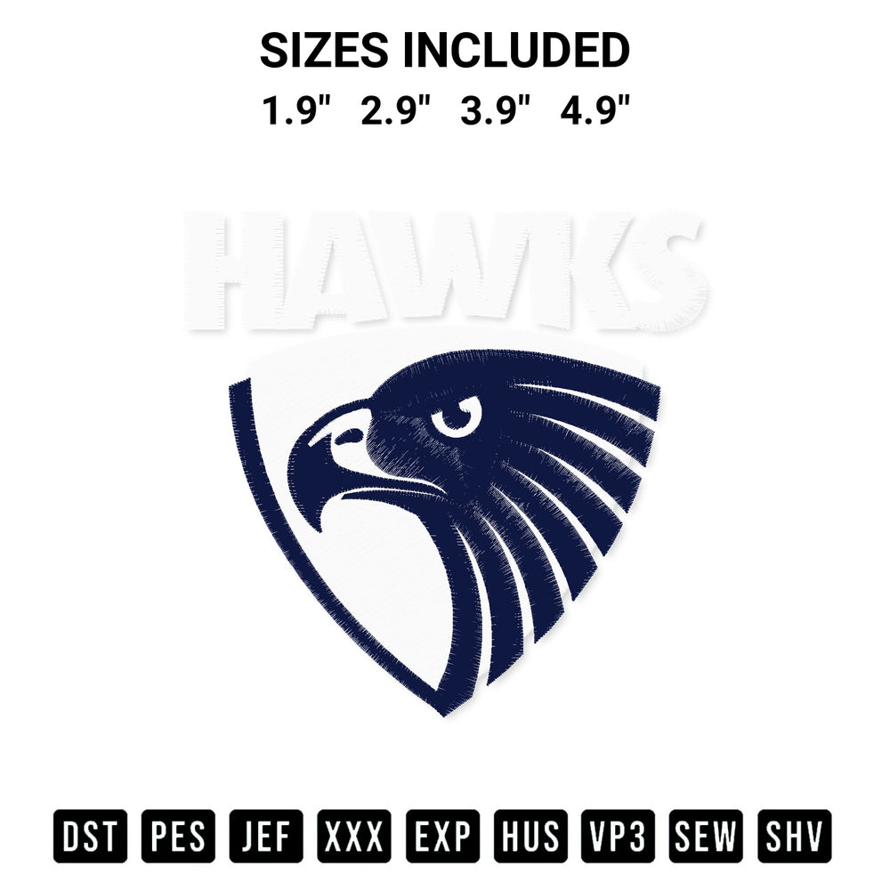 Looking for the perfect pattern? Download the Hawthorn Football Embroidery Design embroidery design today at Designspacks.com. Crisp, clean stitching guaranteed. Available sizes: 1.9", 2.9", 3.9", 4.9".