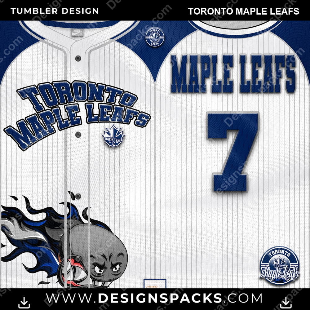 Ice Hockey Team Button-Up Jersey Toronto Maple Leafs Tumbler Digital Wrap Design
