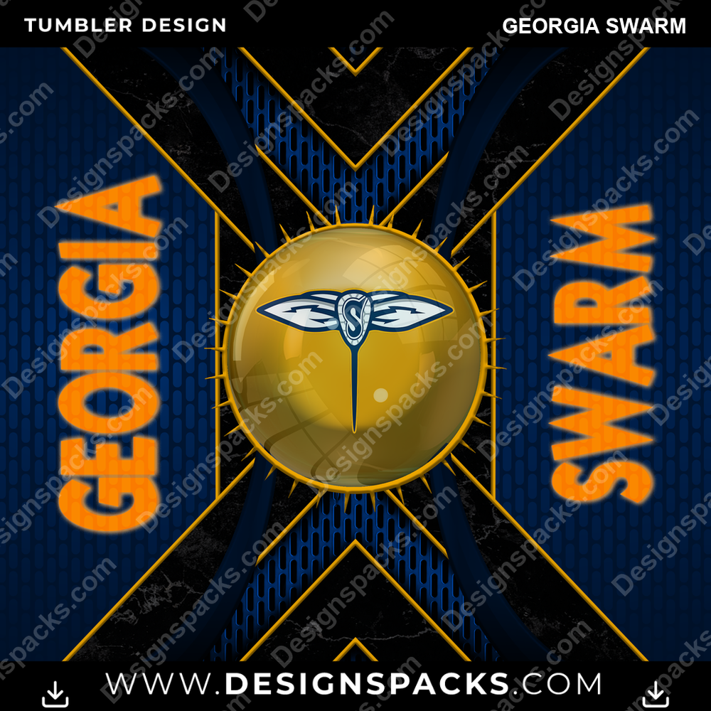 Lacrosse Metal Grating Georgia Swarm Tumbler Digital Wrap Design