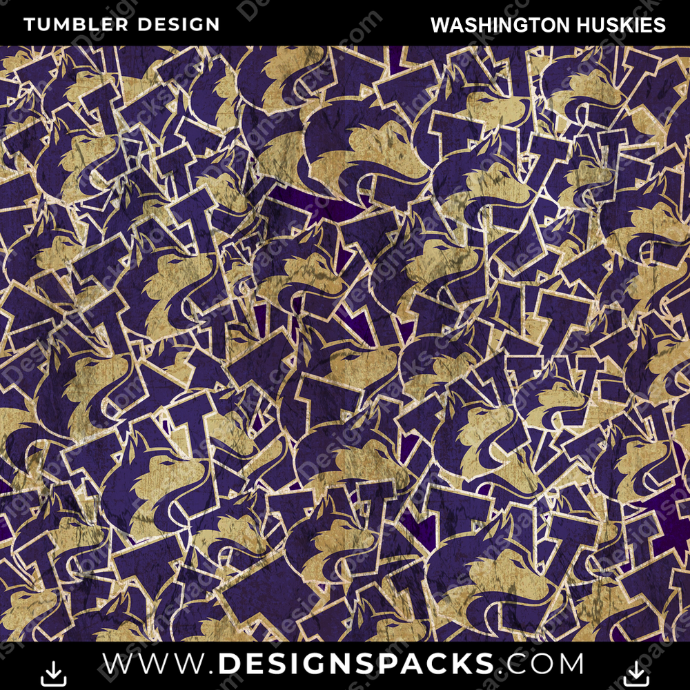 College Sport Logo BG Washington Huskies NCAA College Sport Tumbler Digital Wrap Design Download