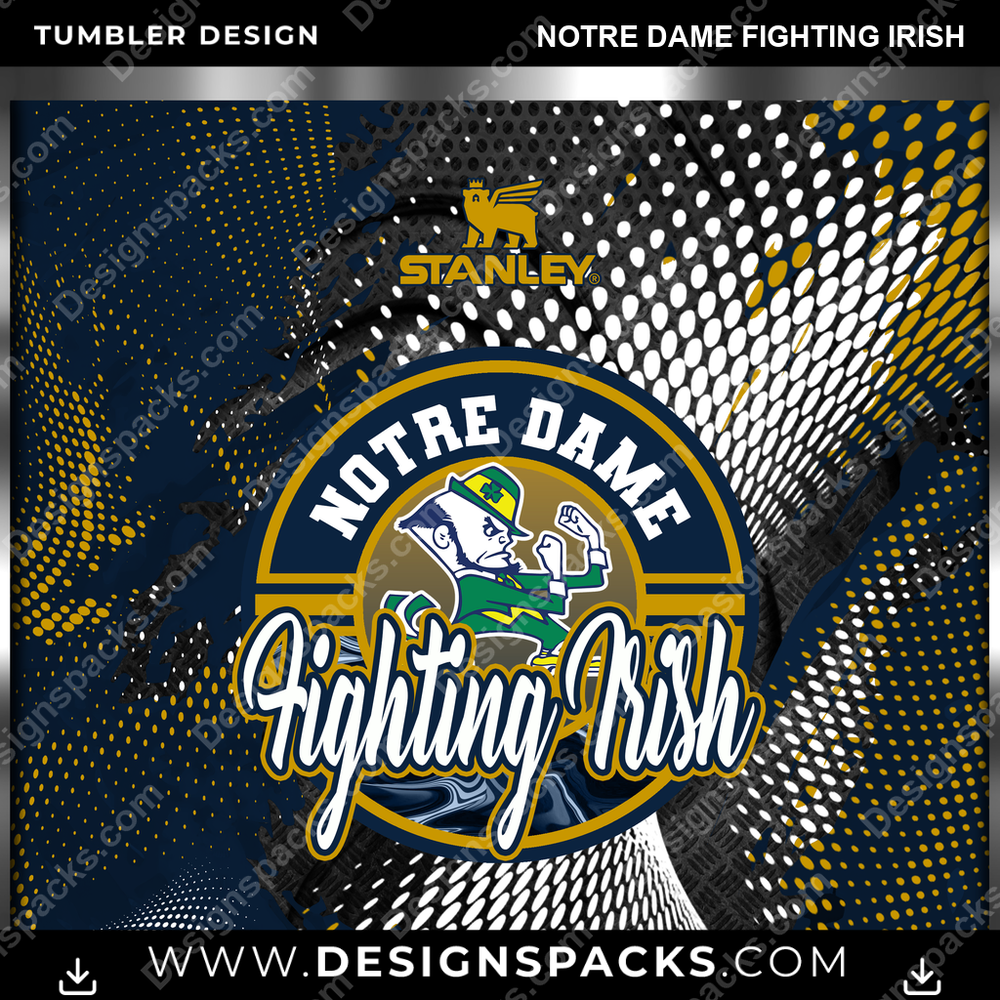 College Sport Stanley Notre Dame Fighting Irish NCAA College Sport Tumbler Digital Wrap Design Download