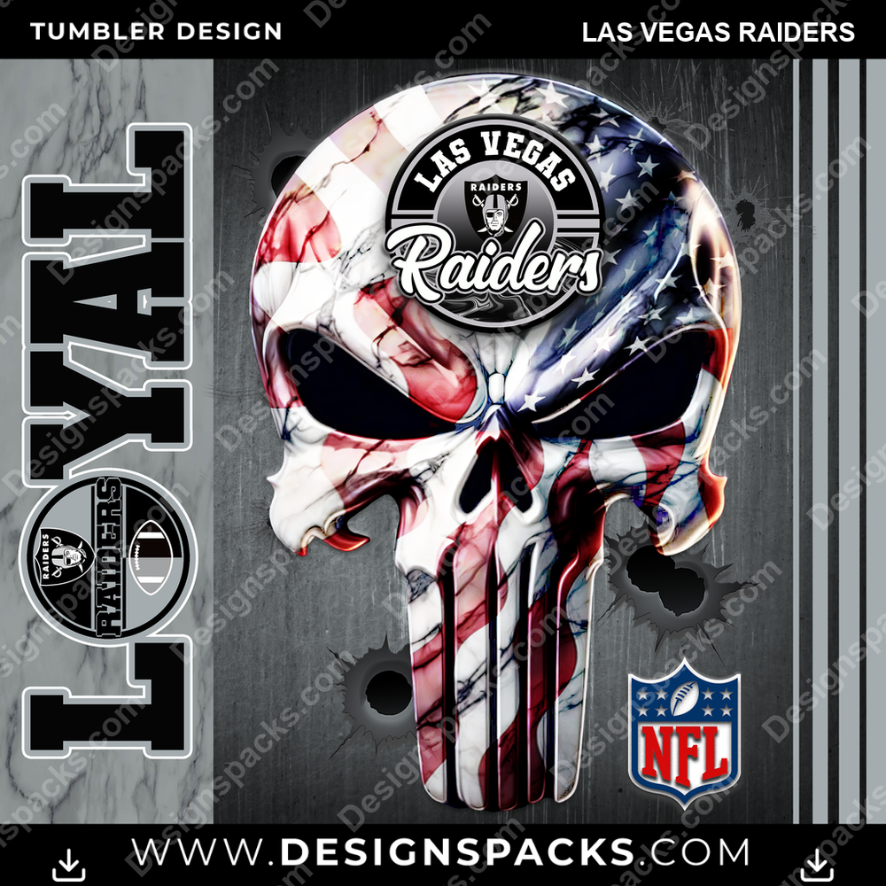 Football Loyal Las Vegas Raiders NFL Football Tumbler Digital Wrap Design Download