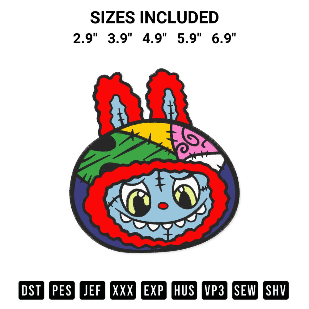 Create amazing crafts with the Labubu Sally Face Embroidery Design embroidery file. High-quality digital download from Designspacks.com, perfect for beginners and pros. Available sizes: 2.9", 3.9", 4.9", 5.9", 6.9".